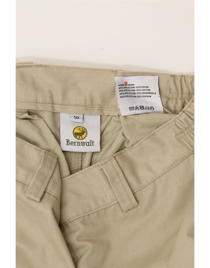 VINTAGE Gerade Herren-Cargohose IT 50 Groß W34 L31 Beige Polyester