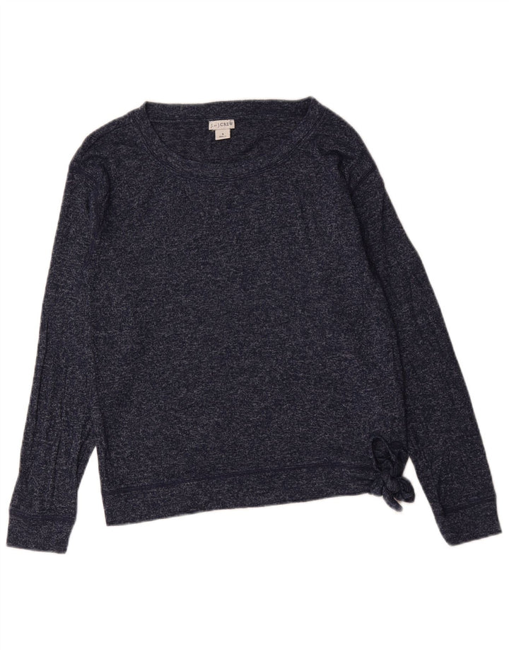J. Crew Damen-Sweatshirtpullover UK 10 Small Marineblau gefleckte Viskose