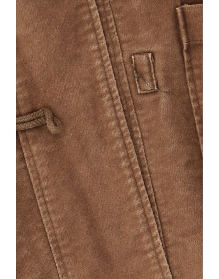 Fat Face Damen Übergroße Duffle-Jacke mit Kapuze, UK 16, Größe L, Braun, Baumwolle