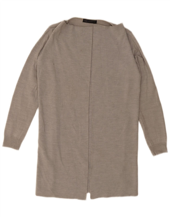 Marks & Spencer Damen Longline Open Cardigan Pullover UK 10 Small Grau
