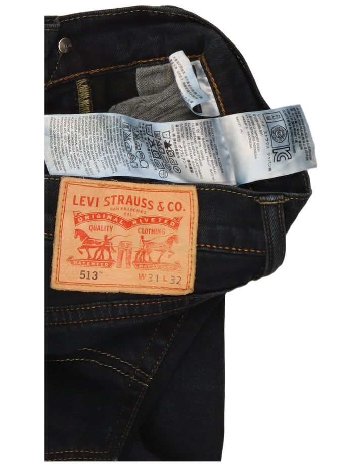 Levi's Herren 513 Straight Jeans W31 L29 Marineblau Baumwolle
