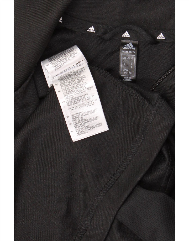 ADIDAS Herren Aeroready Graphic Trainingsanzug Top Jacke Großes schwarzes Polyester