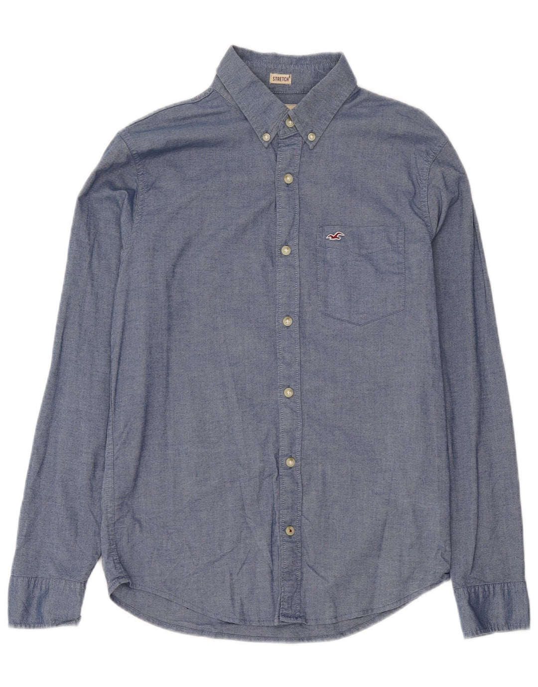 Hollister Herren-Hemd, klein, aus blauer Baumwolle