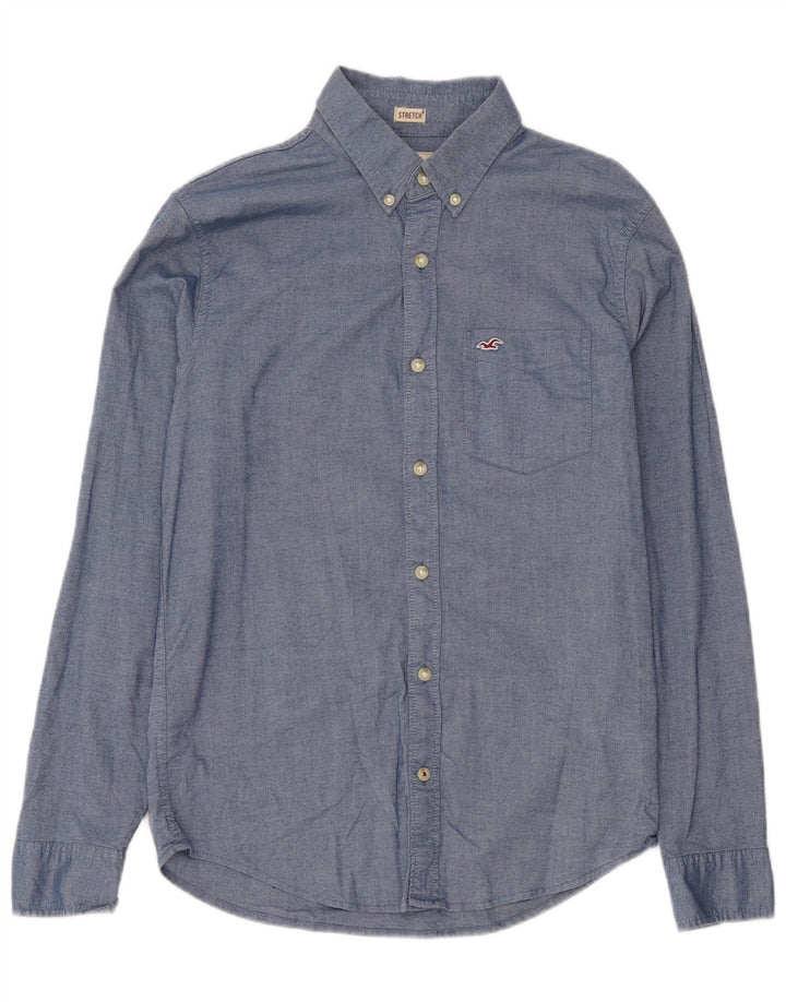Hollister Herren-Hemd, klein, aus blauer Baumwolle