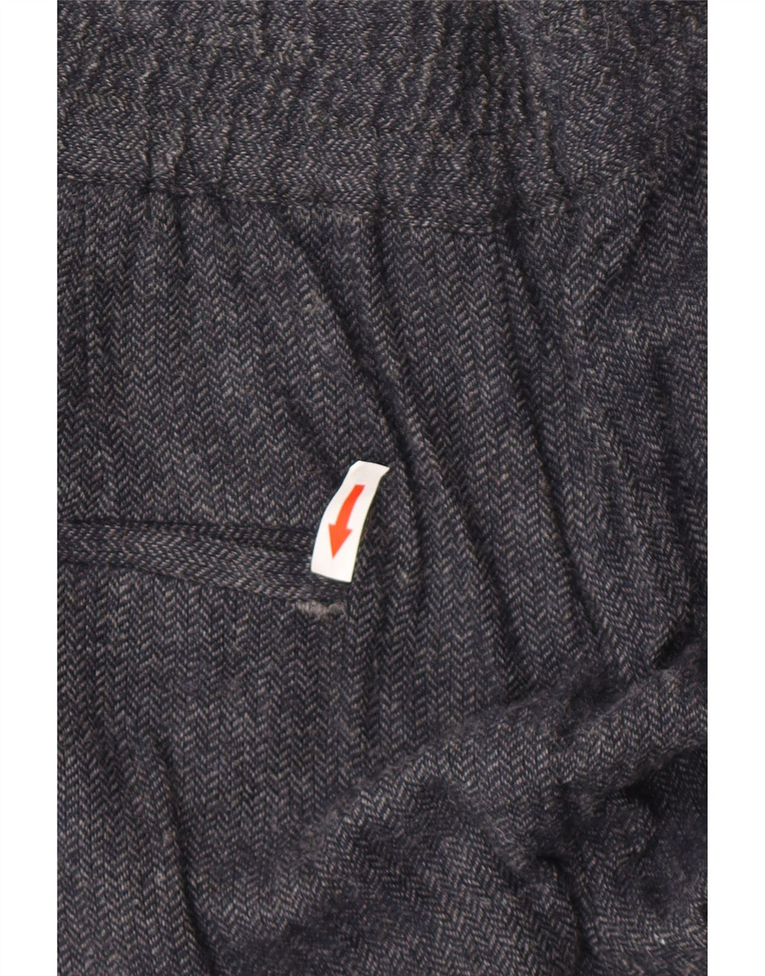 Zara Damen-Jogginghose, Größe M, W28, L27, Marineblau, Viskose mit Fischgrätenmuster