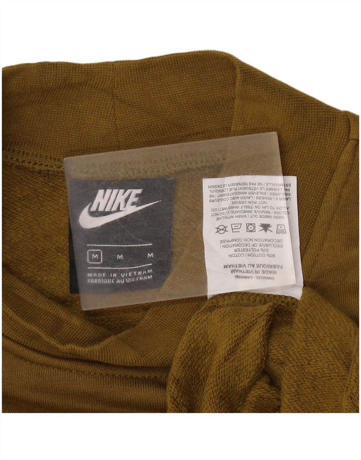 NIKE Womens Crop Oversized Sweatshirt Pullover UK 14 Medium Khaki Baumwolle