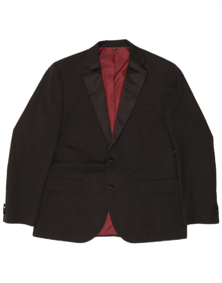 Marks & Spencer Herren-Blazer mit 2 Knöpfen, UK 42, XL, Schwarz, Polyester