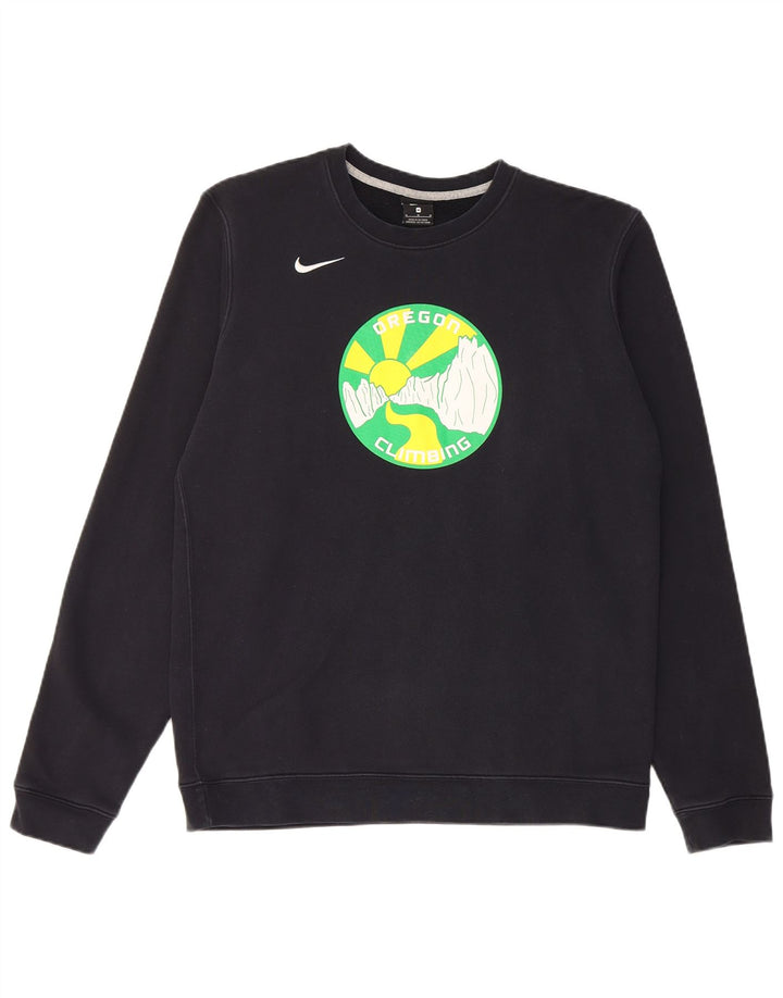 Nike Herren Oregon Graphic Sweatshirt Pullover Mittelschwarze Baumwolle