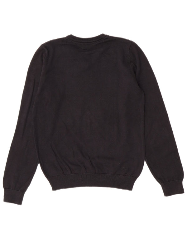 Marks & Spencer Jungen-Pullover mit V-Ausschnitt, 11–12 Jahre, schwarze Baumwolle