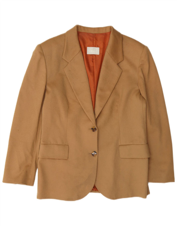 Michelle Damen 2-Knopf-Blazerjacke IT 48 XL Beige Wolle