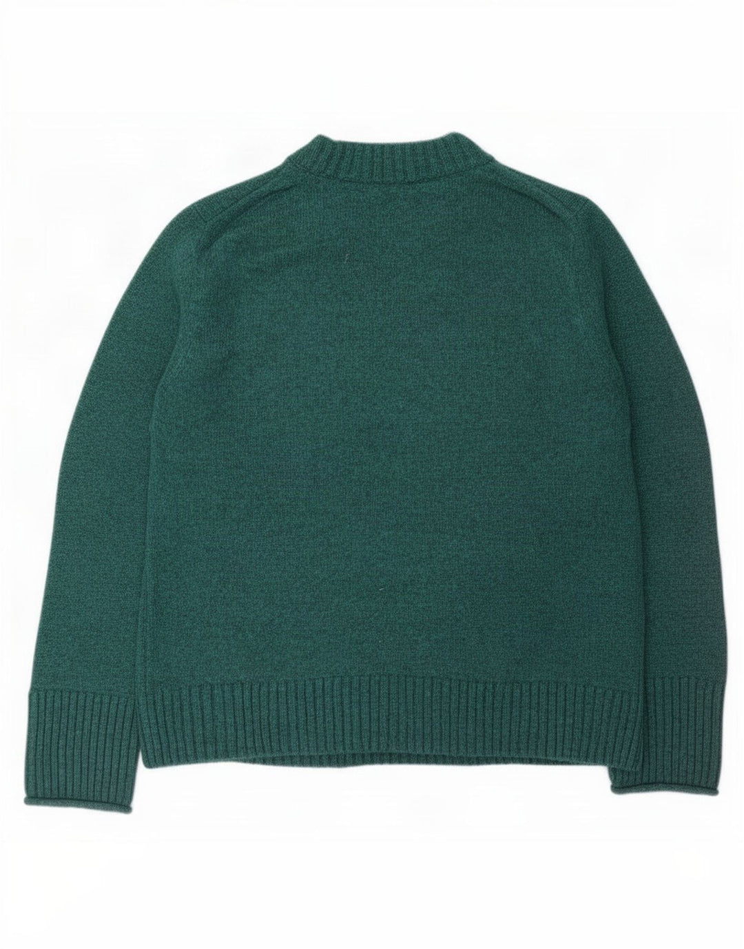 Jigsaw Damen-Pullover mit Rundhalsausschnitt, UK 14, mittelgrüne Wolle