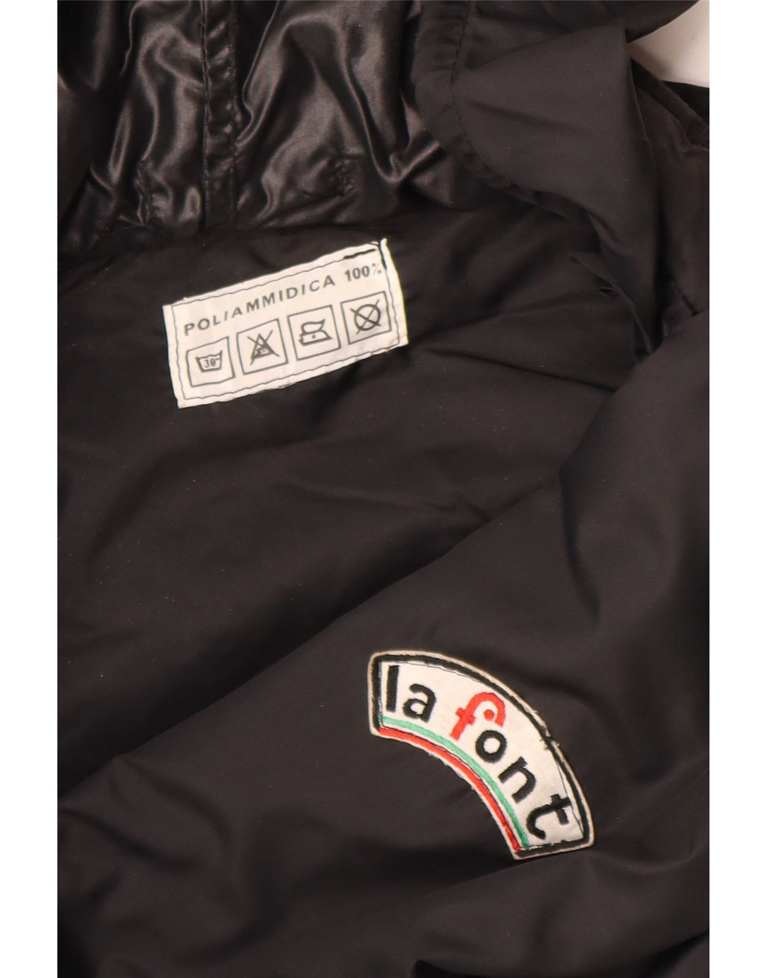 La Font Herren-Racer-Jacke mit Kapuze, UK 38, Mittelschwarz, Colourblock-Polyamid