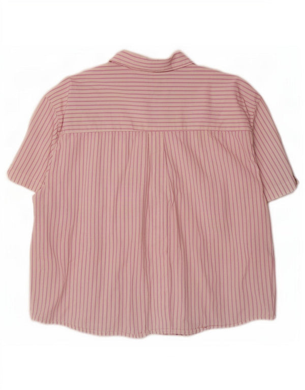 Levi's Damen Kurzarm-Oversize-Hemd UK 18 XL rosa Nadelstreifen-Baumwolle