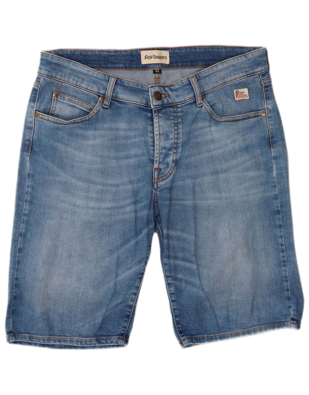 Roy Rogers Herren Jeansshorts W32 mittelblaue Baumwolle