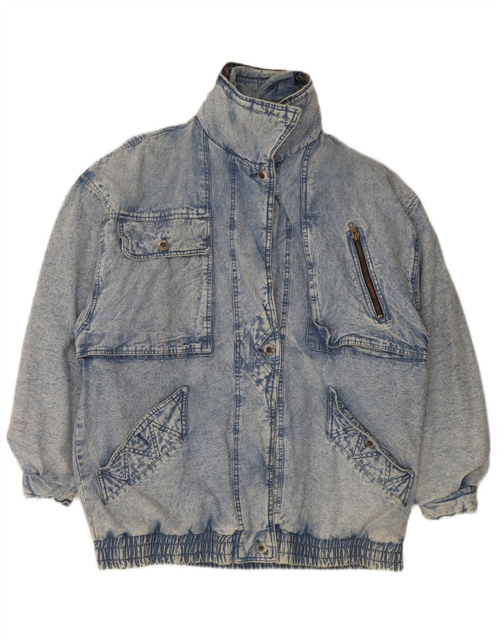Vintage Damen Übergroßer Jeansmantel UK 18 XL Blaue Baumwolle