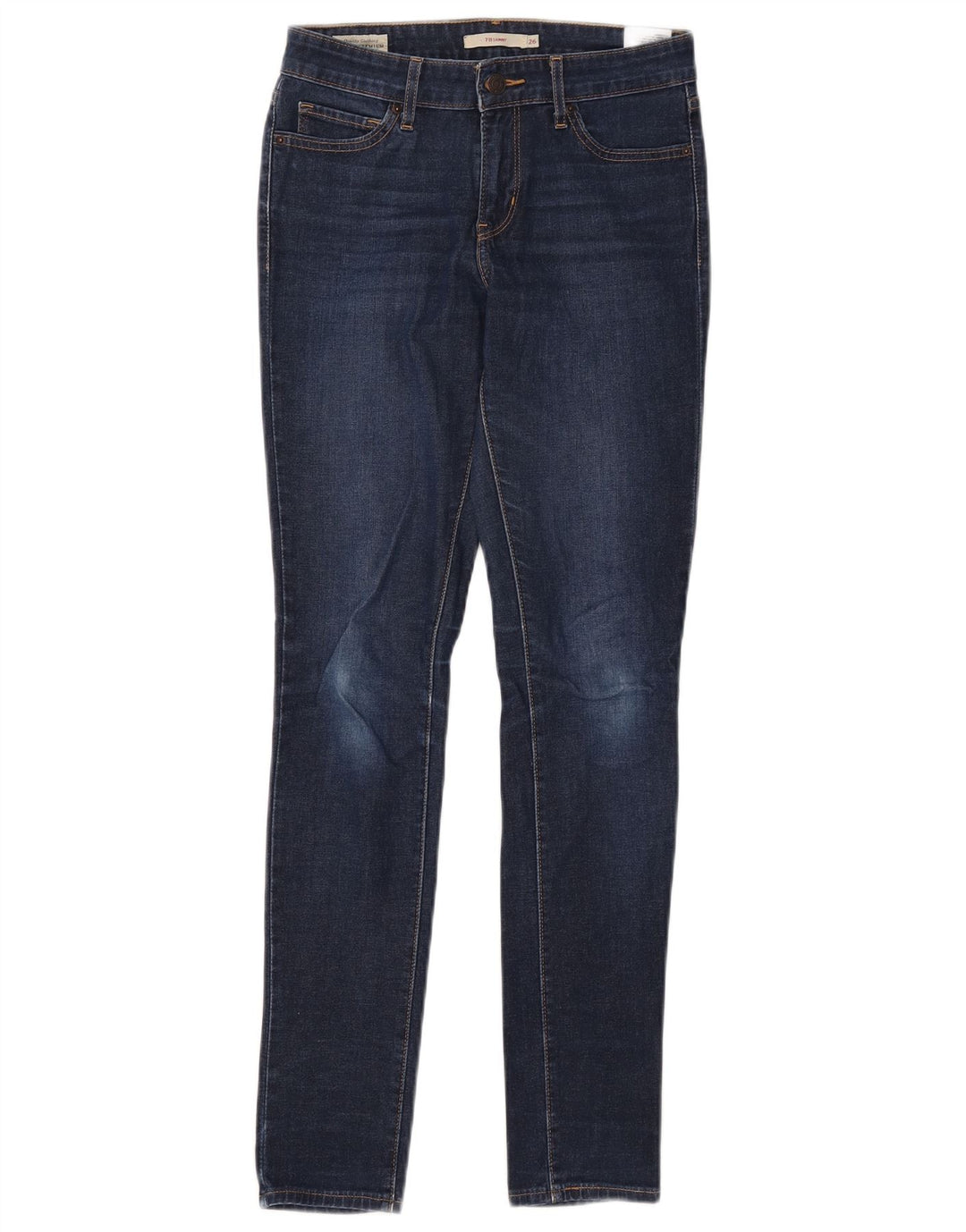 LEVI'S Damen 711 Skinny Jeans W26 L30 Blaue Baumwolle