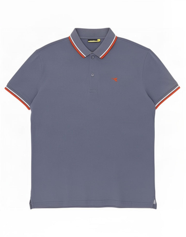 Diadora Herren Poloshirt 2XL Blau Baumwolle