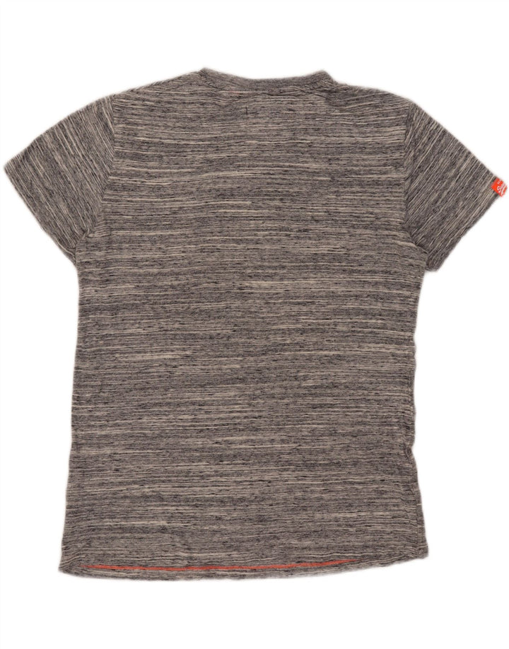 Superdry Herren-T-Shirt-Oberteil, groß, grau gefleckte Baumwolle