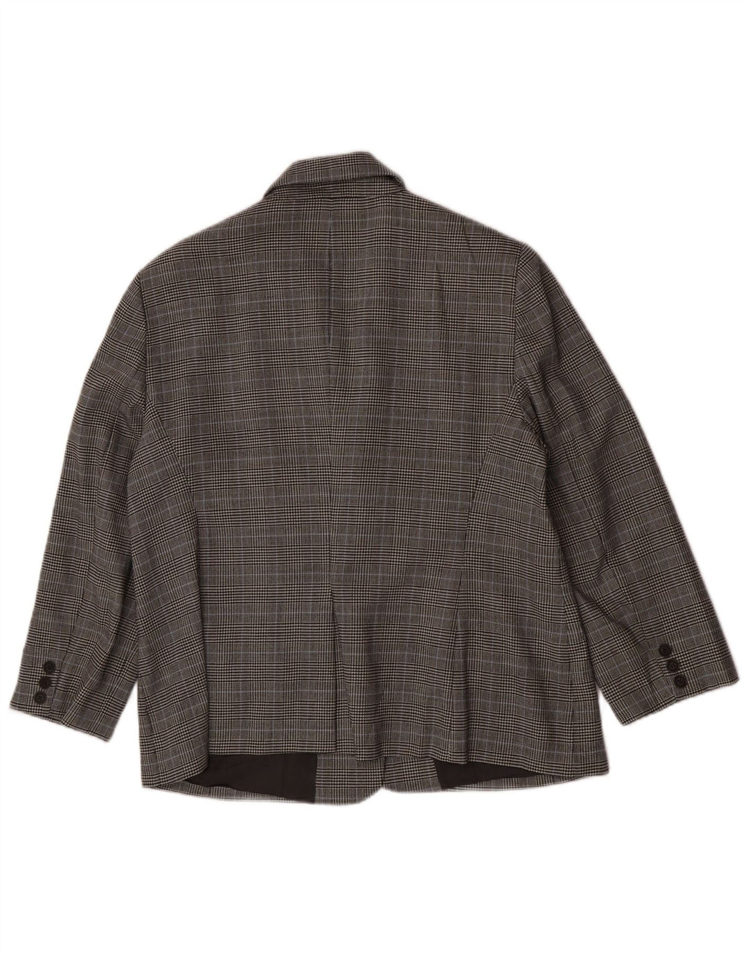 Luisa Spagnoli Damen 3-Knopf-Blazerjacke IT 50 XL grau karierte Wolle