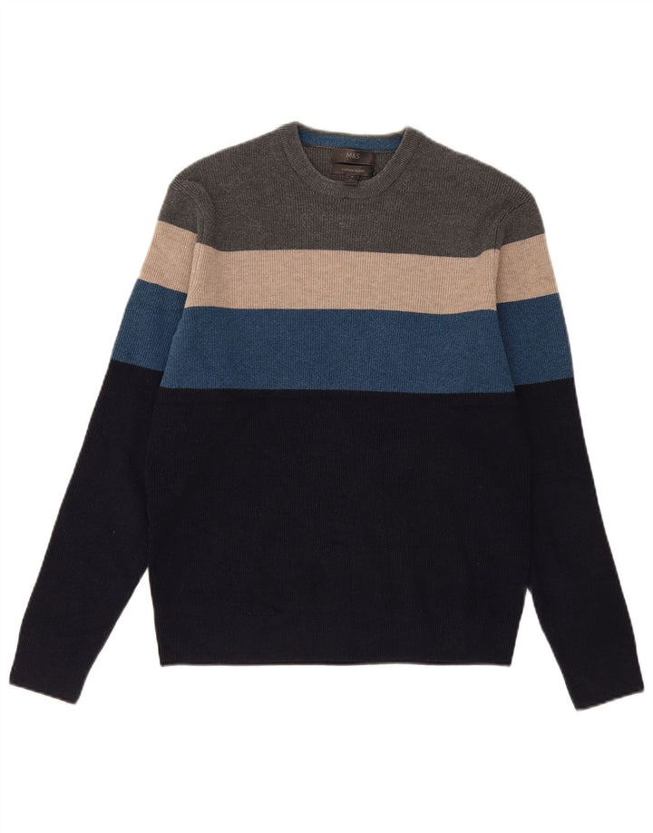 Marks & Spencer Herren-Pullover mit Rundhalsausschnitt, mittelgroß, mehrfarbig