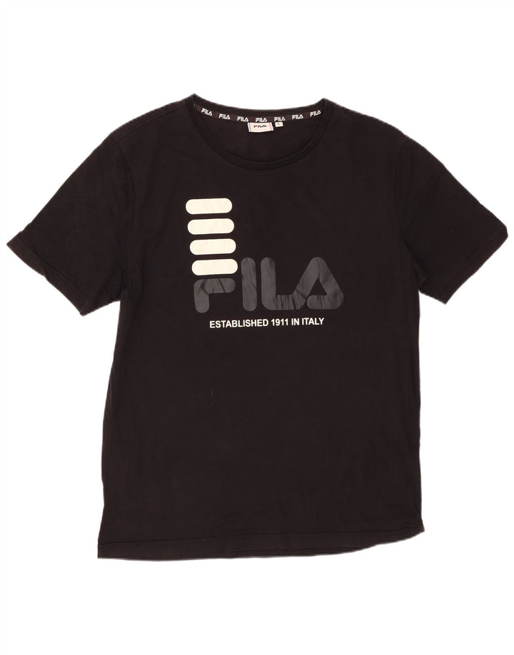 FILA Herren T-Shirt mit Grafik, Größe L, Schwarz