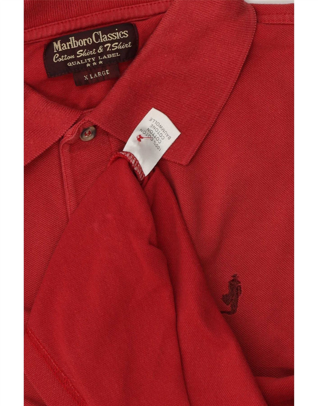 Marlboro Classics Herren-Poloshirt XL, rote Baumwolle