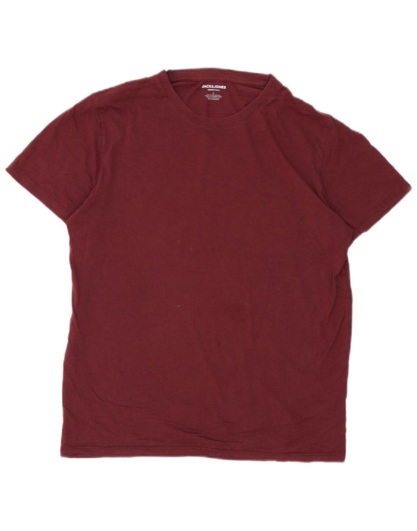 Jack & Jones Herren T-Shirt Top Large Burgund Baumwolle