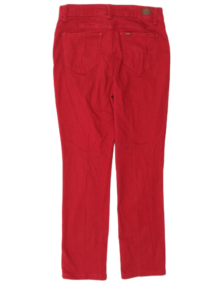 LEE Damen Mid Rise Regular Fit Straight Jeans US 6 Medium W30 L28 Rot