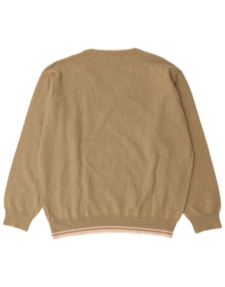 Pierre Cardin Herren-Pullover mit V-Ausschnitt, groß, beige, Acryl