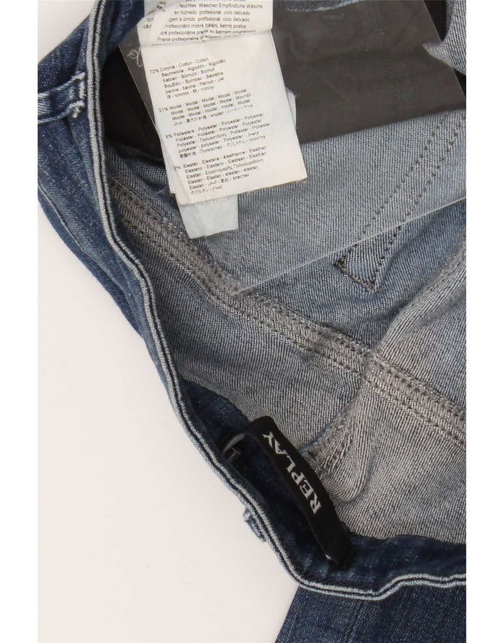Replay Damen Slim Jeans W28 L30 Blaue Baumwolle