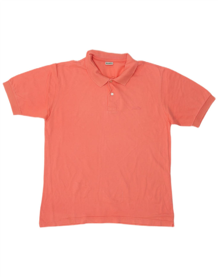 DIADORA Herren-Poloshirt, groß, rosa Baumwolle