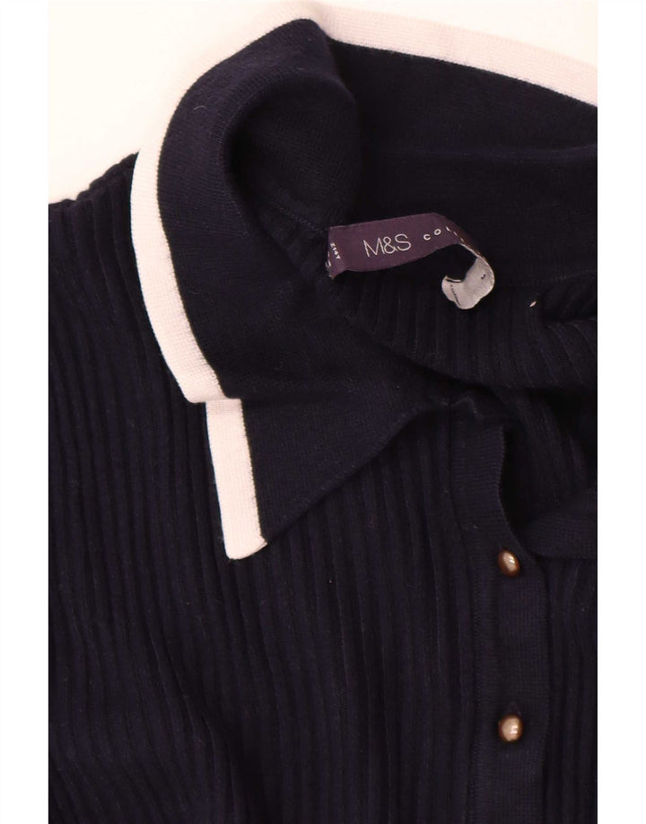 Marks & Spencer Damen-Pullover mit Polokragen, Gr. 14, mittleres Marineblau