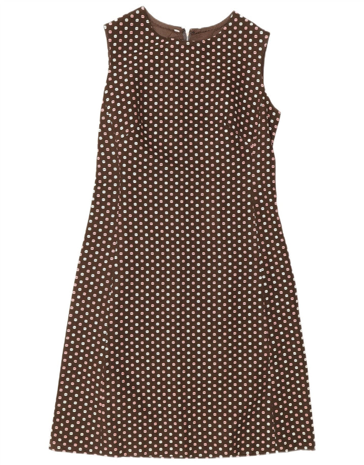 Vintage Damen 3-Knopf-2-teiliges Set IT 48 XL Braun gepunktet