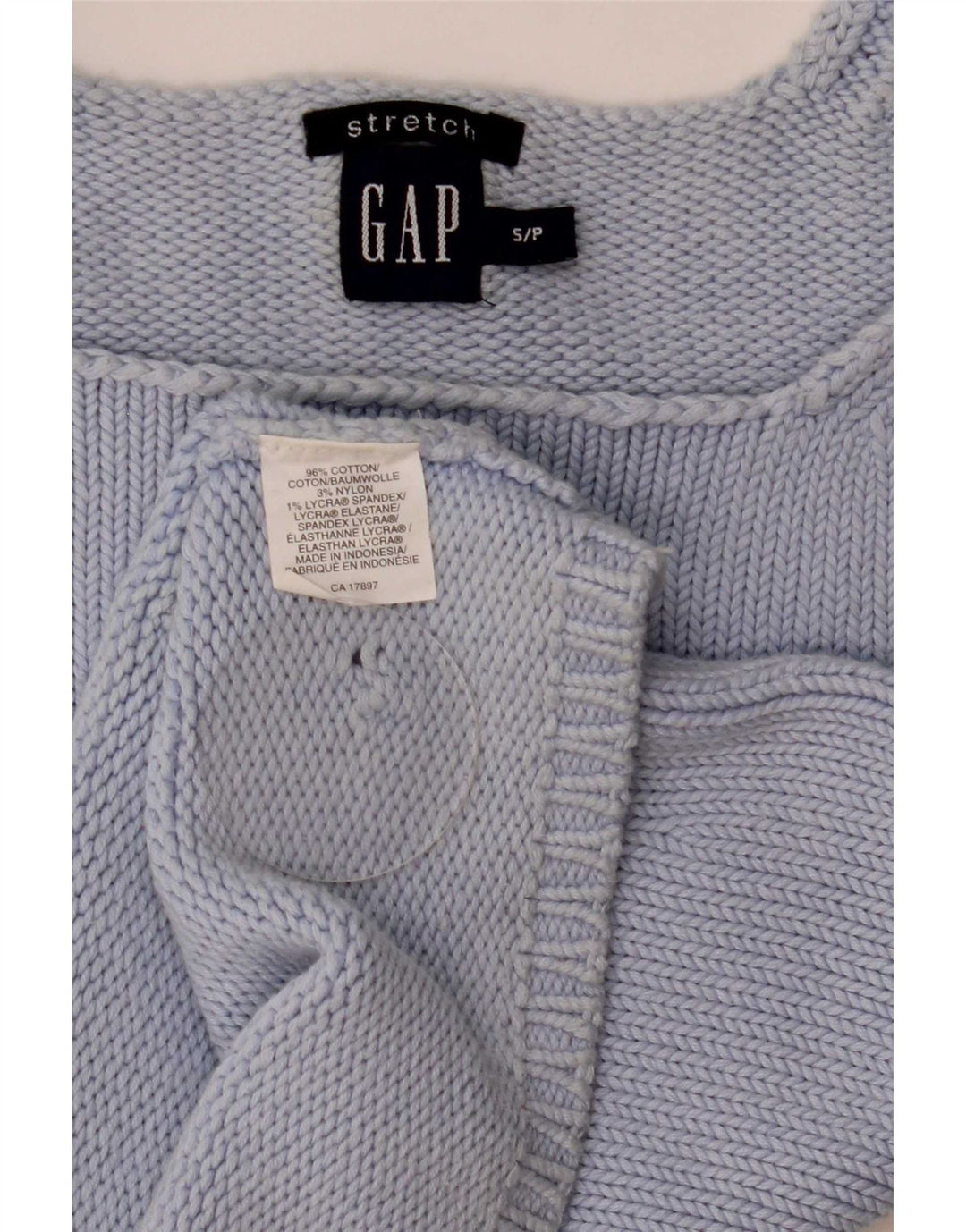 Gap Damen Crop Knit Cami Top UK 8 Small Blaue Baumwolle