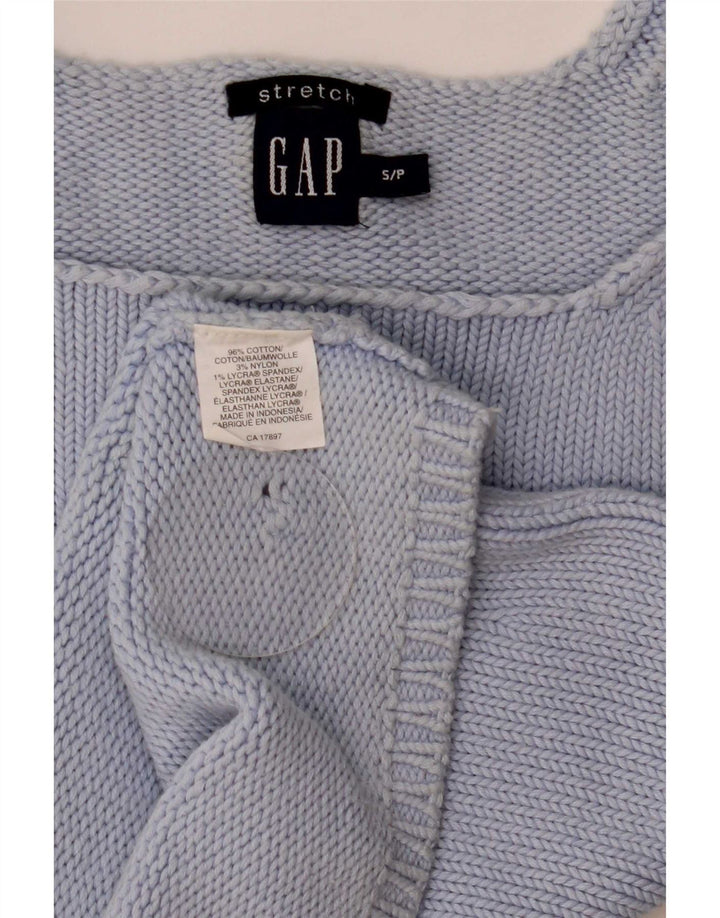 Gap Damen Crop Knit Cami Top UK 8 Small Blaue Baumwolle