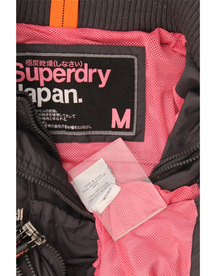 Superdry Damen Bomberjacke UK 14 Mittelschwarzes Nylon