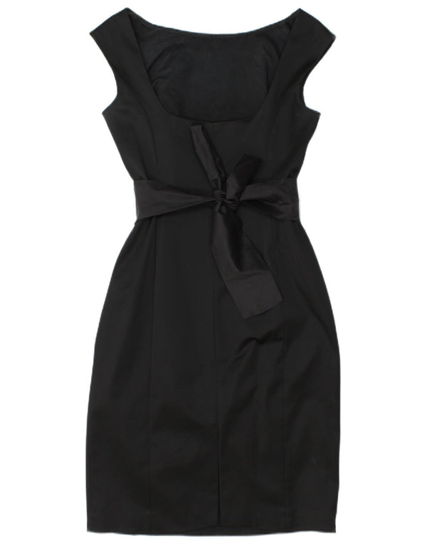 COAST Womens Sleeveless Sheath Dress UK 12 Medium Black Acetate