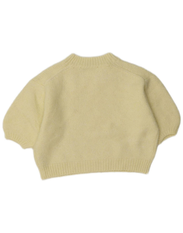 Zara Damen-Pullover, übergroß, bauchfrei, Rundhalsausschnitt, Gr. 6, XS, Gelb