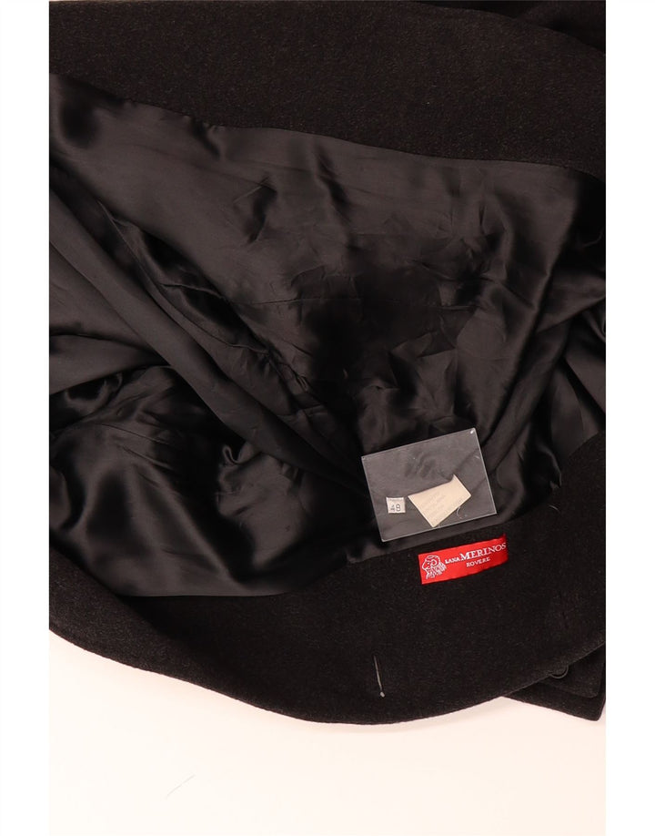 VINTAGE Womens Overcoat IT 48 XL Grey Wool