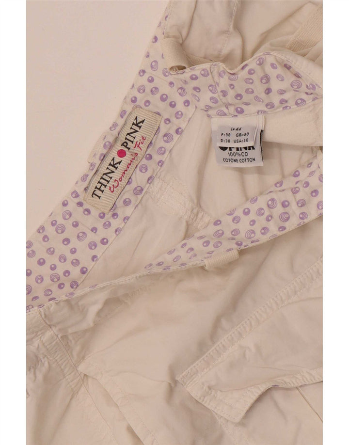 Think Pink Damen-Cargoshorts W30 Mittelweiße Baumwolle