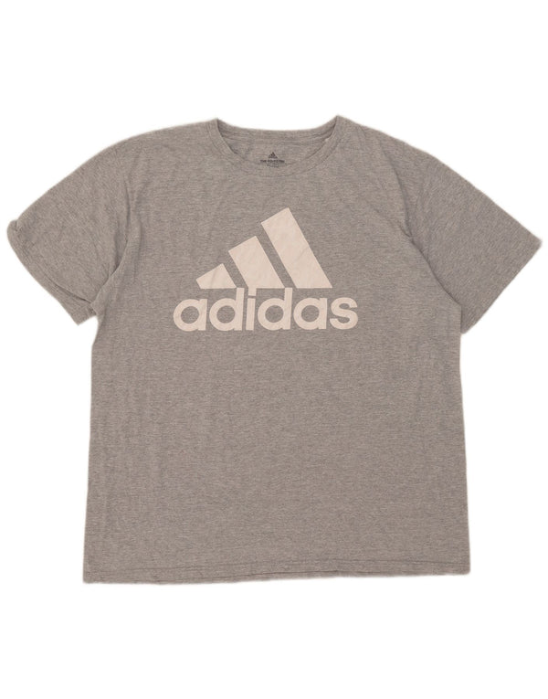 Adidas Herren Grafik T-Shirt Top XL Grau Baumwolle