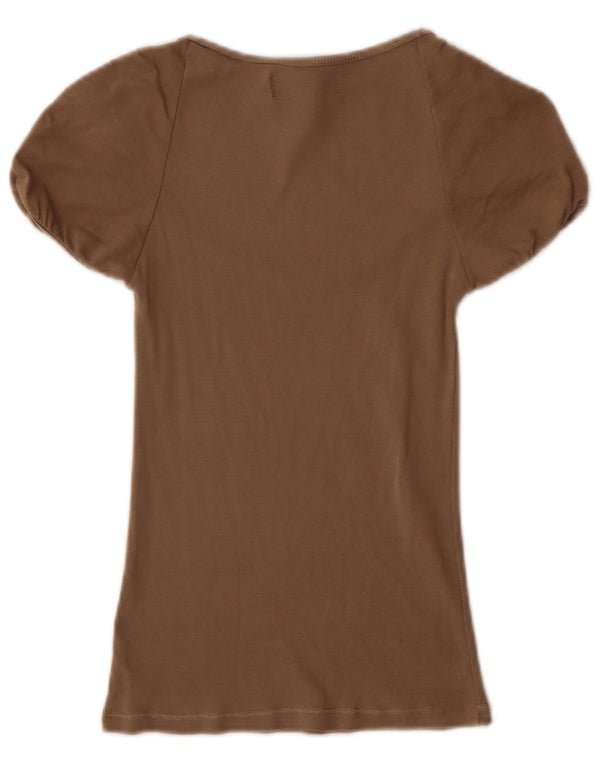 Zara Damen Bluse Top UK 8 Small Grau