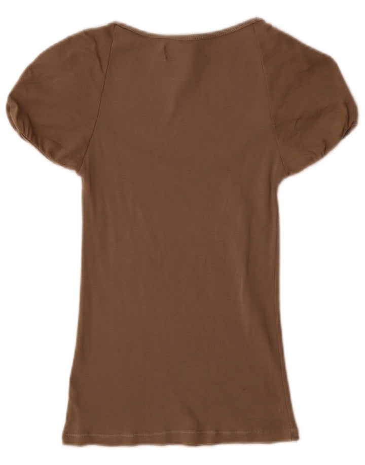 Zara Damen Bluse Top UK 8 Small Grau