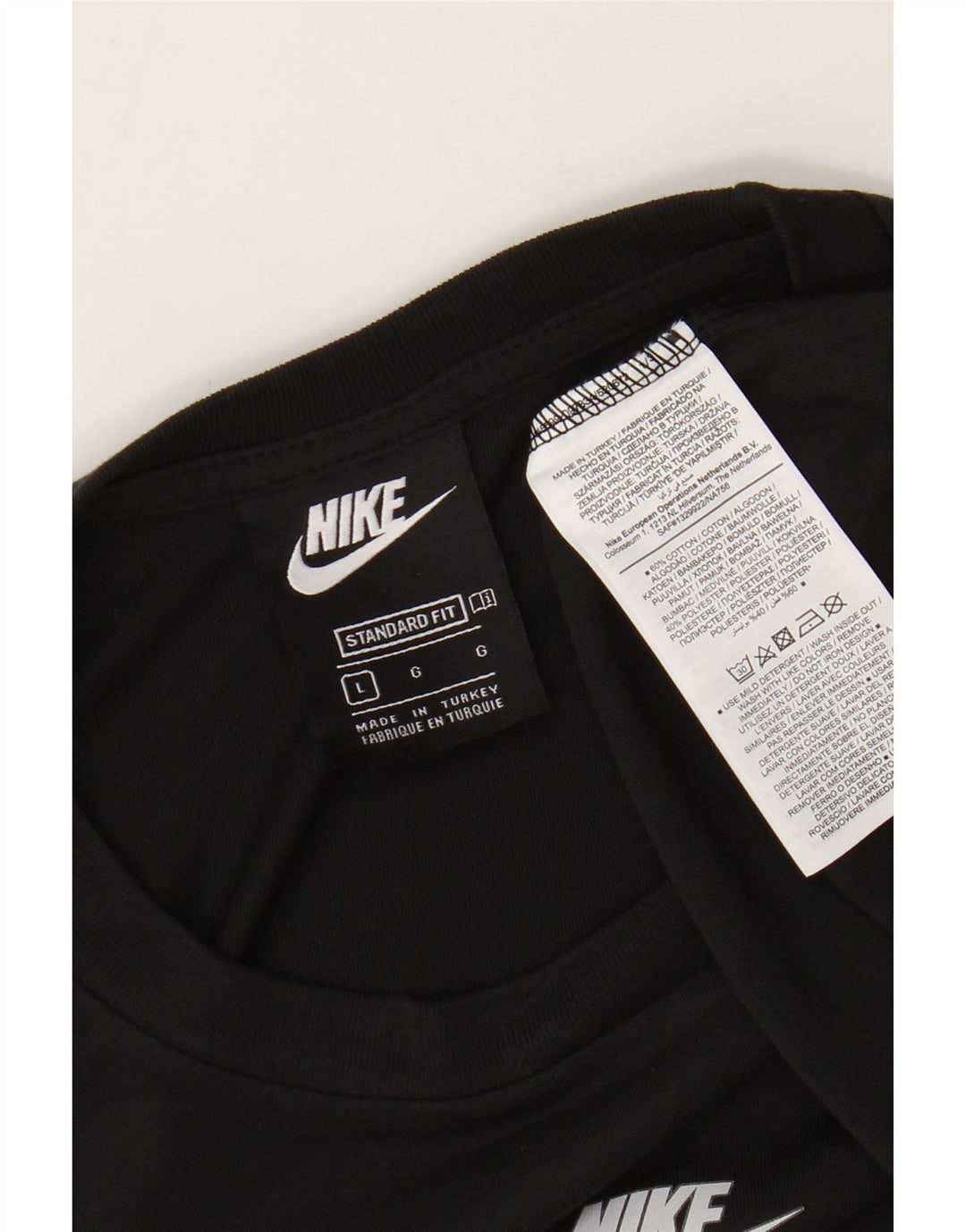 NIKE Herren-T-Shirt mit Standard-Passform, groß, aus schwarzer Baumwolle
