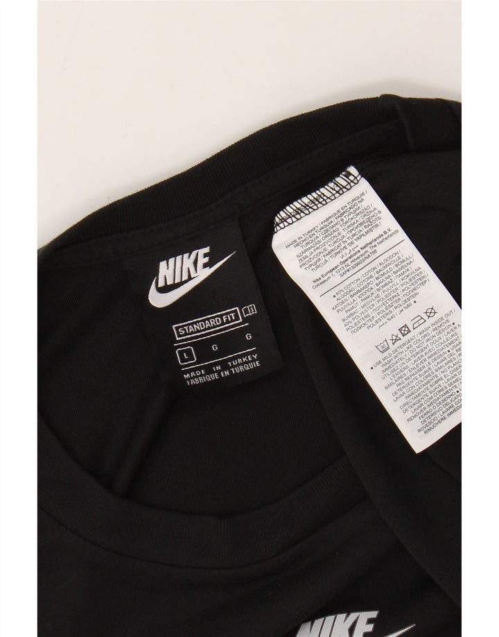 NIKE Herren-T-Shirt mit Standard-Passform, groß, aus schwarzer Baumwolle