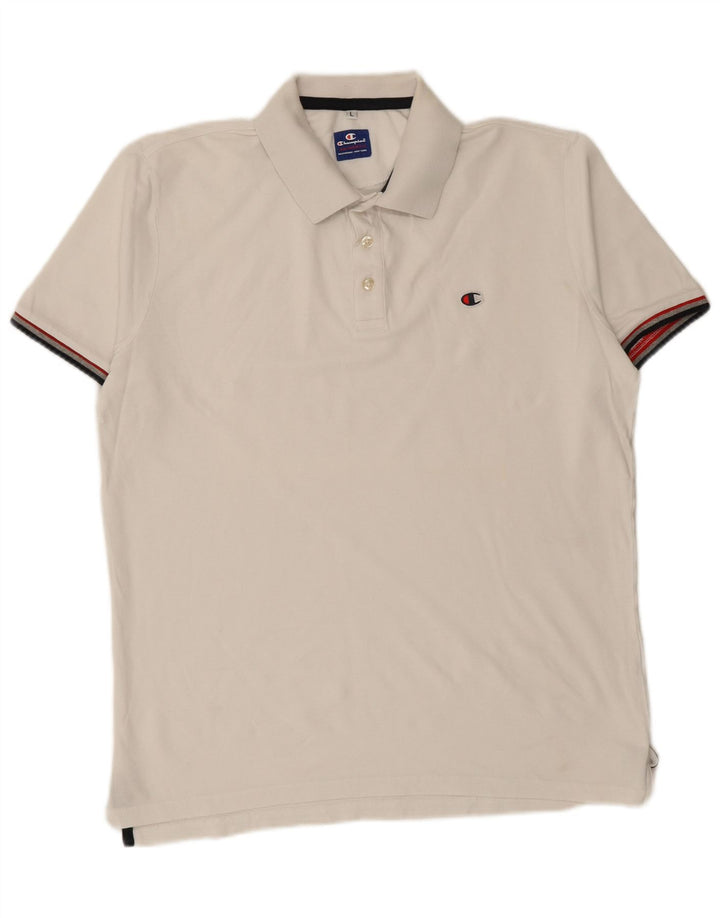 CHAMPION Herren-Poloshirt, groß, Weiß