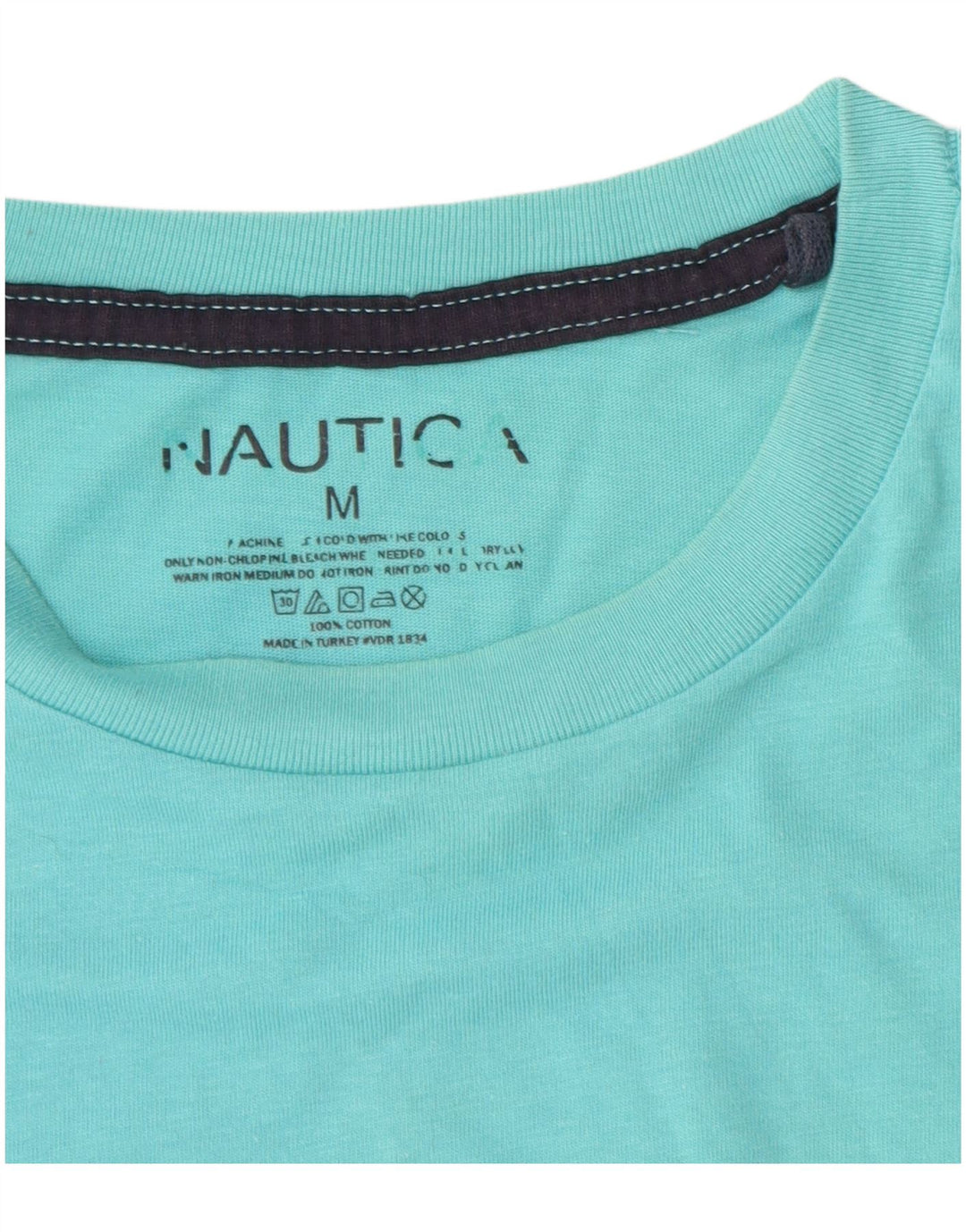 Nautica Herren Grafik-T-Shirt-Oberteil aus mitteltürkisfarbener Baumwolle