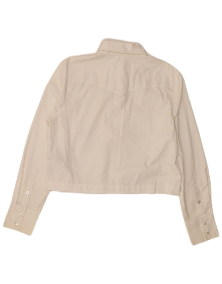 Calvin Klein Jeans Damenhemd UK 16 Large Weiße Baumwolle