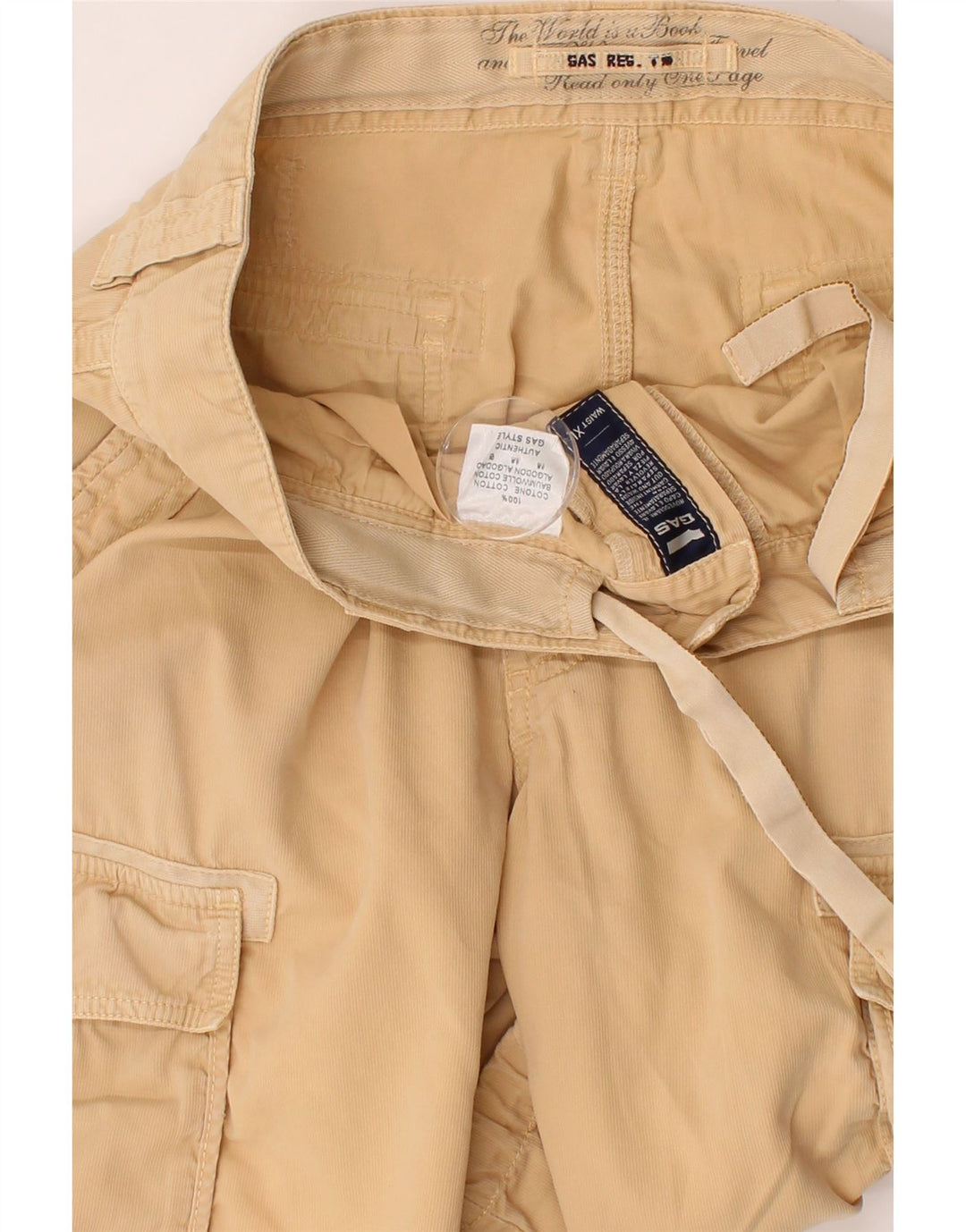 GAS Mens Cargo Shorts XL W40 Beige Cotton Vintage Gas and Second-Hand Gas from Messina Hembry 