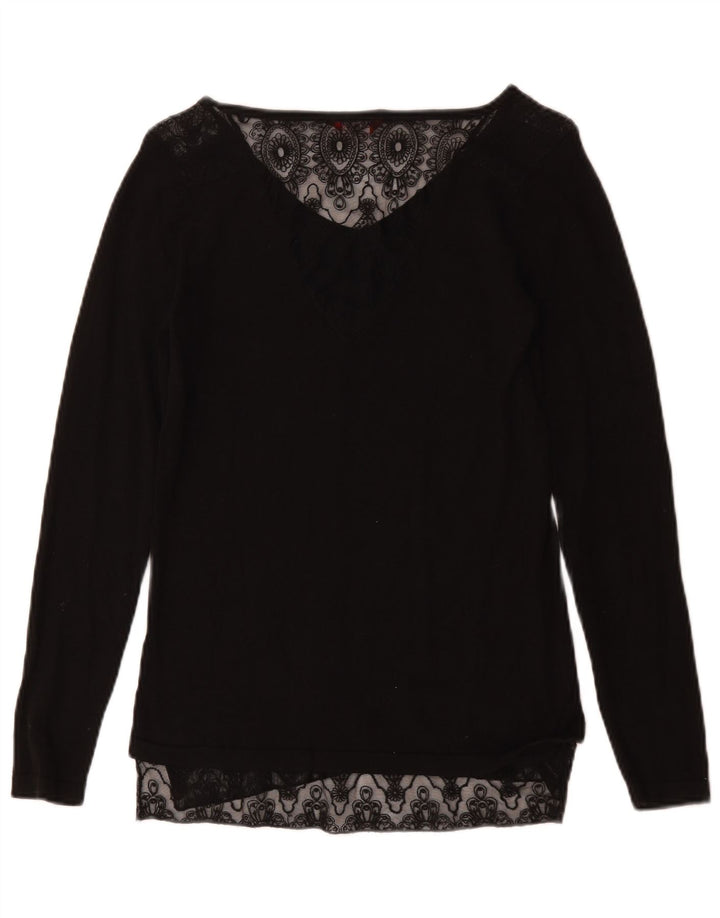 Guess Damen Top Langarm UK 10 Small Black Floral